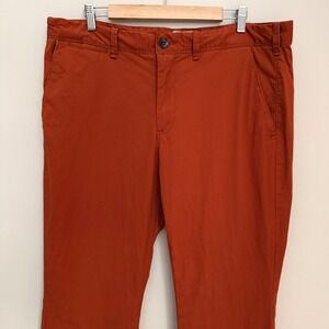 Express Photographer Men 36x32 Chino Pants Rust Orange Cotton Stretch 13328 612